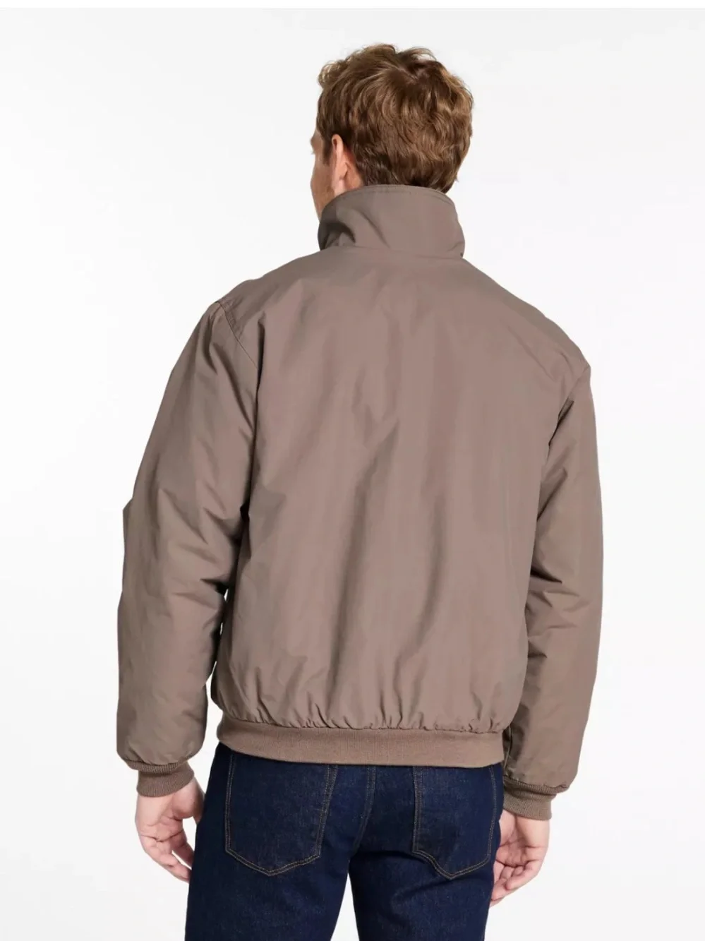 L.L. Bean Men's Taupe Fleece Lined Windbreaker Jacket XL